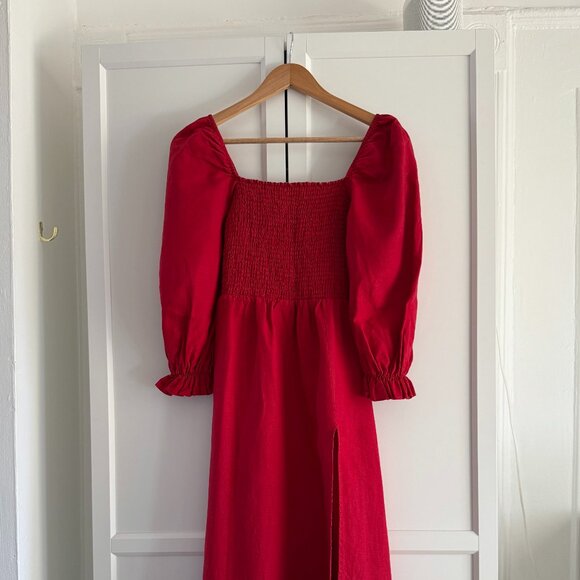 Reformation Dresses & Skirts - Reformation Gitane Linen Dress Cherry - Size XS